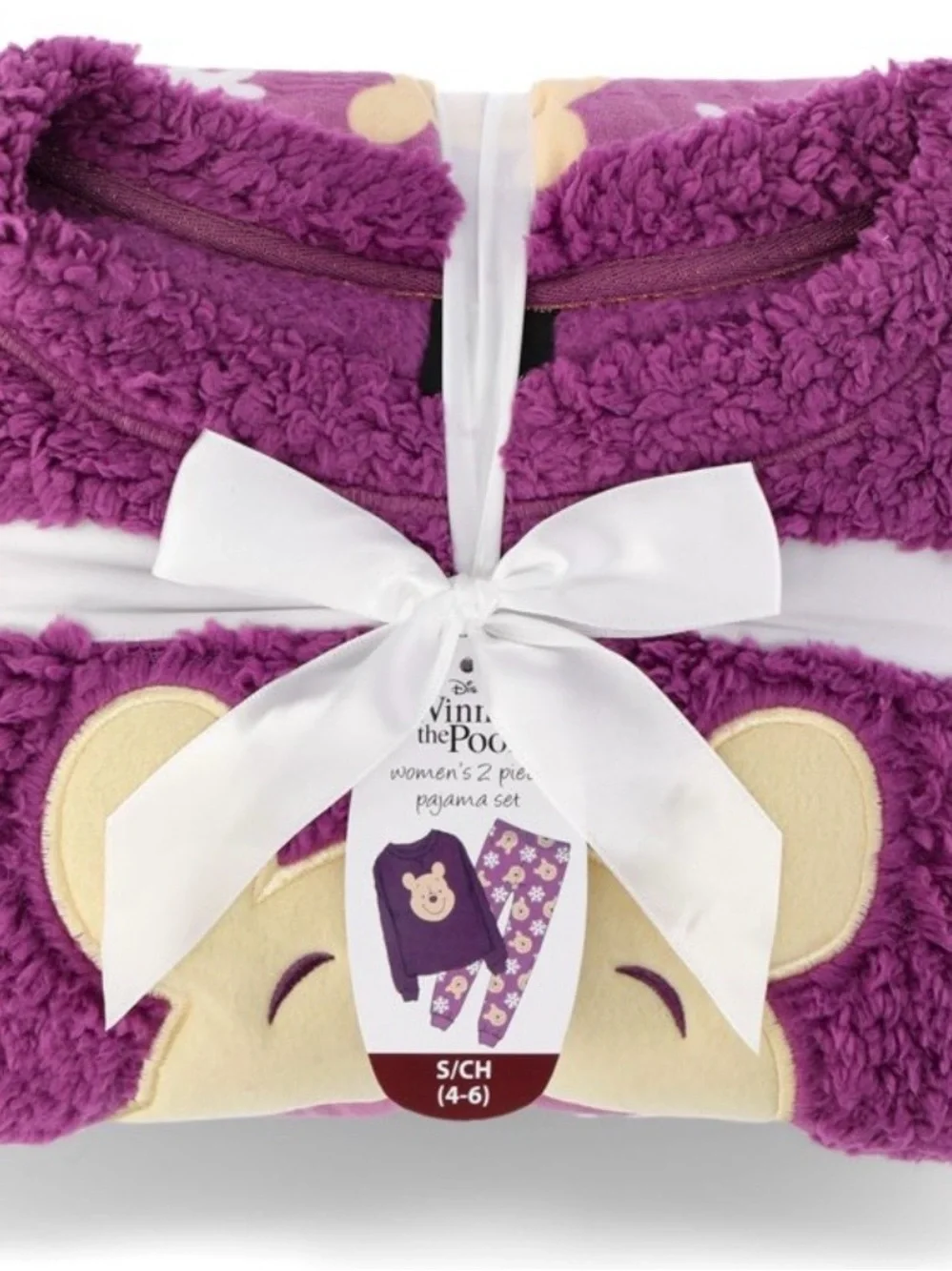 Disney Women's Winnie the Pooh Plush Pajama Set, 2-Piece Size:L